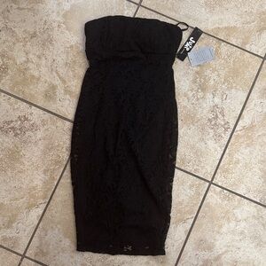 Nordstrom Black Strapless Lace Dress